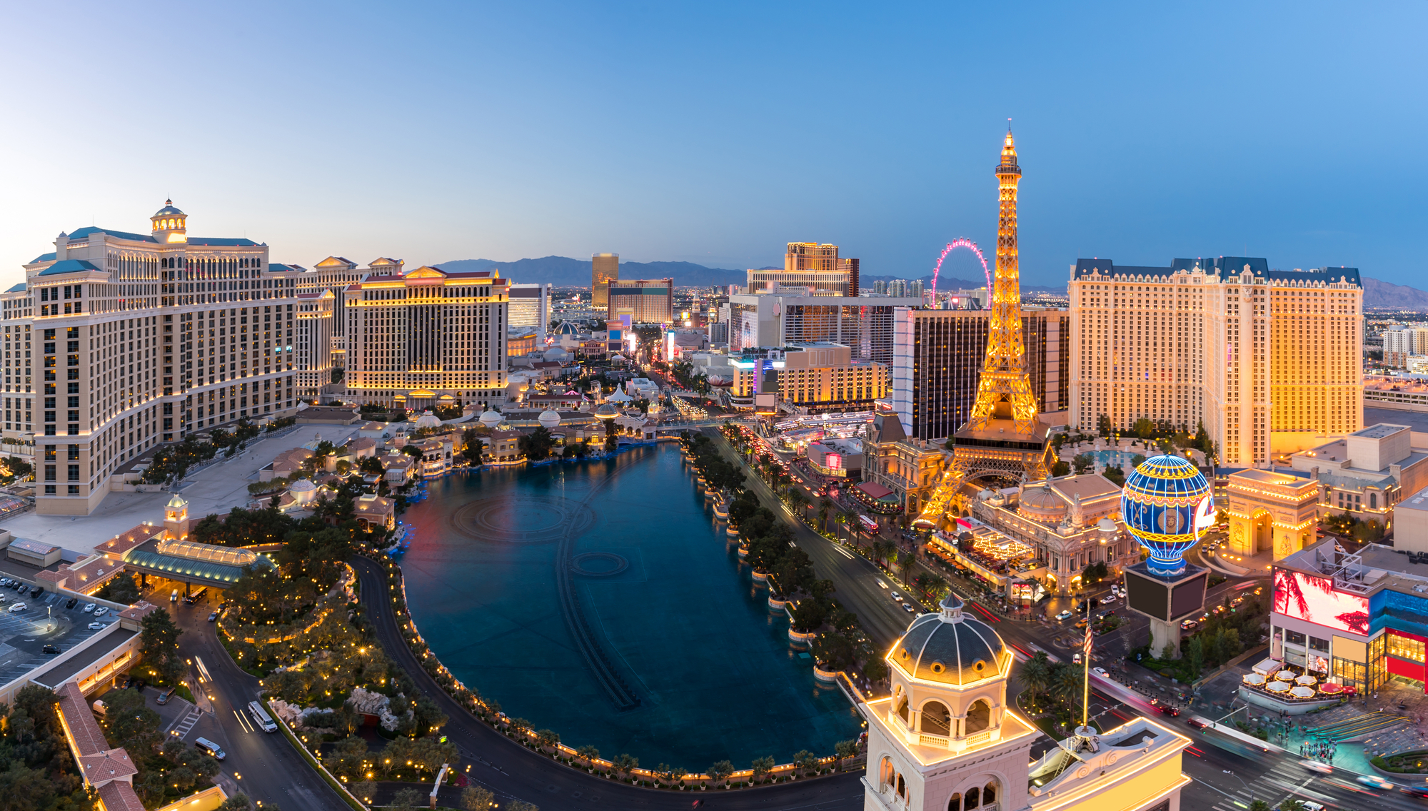 aerial Las Vegas at night